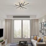 Lustră LED cu Telecomandă – 95W, 5 Surse de Iluminare, Intensitate Reglabilă, 3 Tipuri de Lumină, Design Negru, 80x68 cm - imagine 2