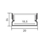 Profil LED Aplicat – 20 × 10 mm, Aluminiu Negru, 2 m - imagine 3