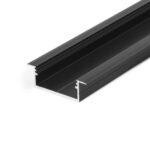 Profil LED Încastrat 20 × 10 mm – 2 m, Aluminiu Negru ✨ - imagine 2