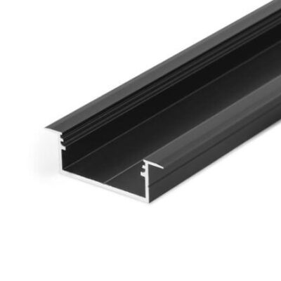 Profil LED Încastrat 20 × 10 mm – 2 m, Aluminiu Negru ✨
