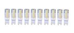 Set 10 × Becuri LED G9 – 5 W, lumină caldă 3000 K, 220 V