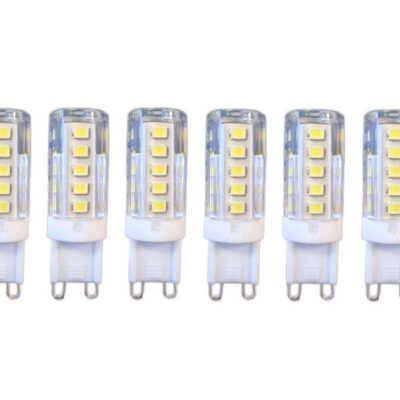 Set 10 × Becuri LED G9 – 5 W, lumină rece 6000 K, 220 V
