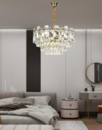 Candelabru 5861-500 – Cristale elegante și finisaj auriu, 8 socluri E14 💫 - imagine 2