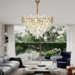 Candelabru 75001-600 – cristale elegante și finisaj auriu, 10 socluri E14 💫