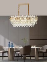 Candelabru Model 75001-800 – Cristale elegante și finisaj auriu, 8 socluri E14 💫 - imagine 3