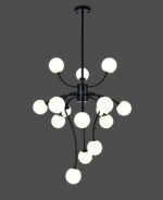 ✨ Lustră Modernă E007/15 – Stil Negru Elegant, 15 Surse de Lumină - imagine 5