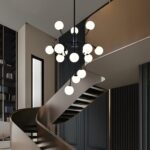 ✨ Lustră Modernă E007/15 – Stil Negru Elegant, 15 Surse de Lumină
