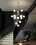 ✨ Lustră Modernă E007/15 – Eleganță Aurie și Lumină Rafinată - imagine 4