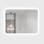 Oglinda Baie LED cu Dezaburire, Ceas si Senzor Touch – 80×60 cm, Rama Acril, Lumina Rece / Calda / Neutra - imagine 8