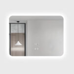 Oglinda Baie LED cu Dezaburire, Ceas si Senzor Touch – 80×60 cm, Rama Acril, Lumina Rece / Calda / Neutra - imagine 3