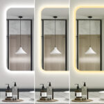 Oglinda Baie LED cu Dezaburire, Ceas si Senzor Touch – 80×60 cm, Rama Acril, Lumina Rece / Calda / Neutra - imagine 4