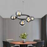 💡 Pendul Modern N6805/5 – Eleganță Industrială cu 5 Abajururi