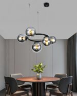 💡 Pendul Modern N6805/5 – Eleganță Industrială cu 5 Abajururi