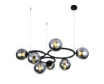 💡 Pendul N6805/7 – Design Modern cu 7 Abajururi în Negru & Crom - imagine 3