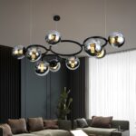 💡 Pendul N6805/9 – Impact Vizual Puternic în Negru & Crom