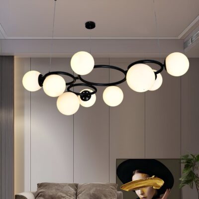 💡 Pendul N6805/9 – Eleganță Contrastantă în Negru și Alb