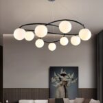 💡 Pendul N6806/9 – Simetrie și Lumină în Design Geometric Negru/Alb