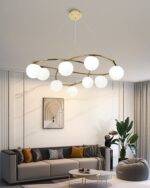 💡 Pendul N6806/9 – Eleganță Aurie în Design Geometric Modern - imagine 2