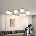 💡 Pendul N6806/9 – Eleganță Aurie în Design Geometric Modern