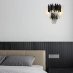 Aplica de perete modernă cu cristale – culoare negru