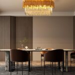 Candelabru modern cu cristale – 75x30 cm, culoare auriu