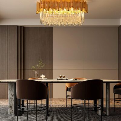 Candelabru modern cu cristale – 75x30 cm, culoare auriu
