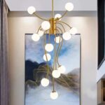 ✨ Lustră Modernă E007/15 – Eleganță Aurie și Lumină Rafinată - imagine 2