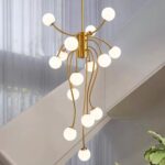 ✨ Lustră Modernă E007/15 – Eleganță Aurie și Lumină Rafinată - imagine 3