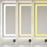 Oglindă LED Baie 80x60 cm cu Touch Premium, Dezaburire, Lumini Variabile, Termometru și Ceas Integrat - imagine 3