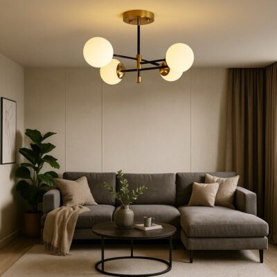 💡 Lustra LED 8316/4 – Stil Retro cu Accente Moderne