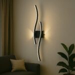 Aplica LED perete design curbat, 50W, lumină reglabilă 3000K–6500K