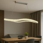 Pendul LED cu Cristale, Design Ondulat Dublu, 120W