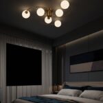 Lustră cu 6 Brațe – Soclu E27, Design Modern, 80×80×20 cm
