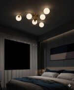 Lustră cu 6 Brațe – Soclu E27, Design Modern, 80×80×20 cm
