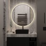 🪞 Oglindă LED cu Touch, Funcție Dezaburire și 3 Tipuri de Lumină – Model J188-60 Smack, Ø60 cm, Ramă Negru Mat - imagine 3