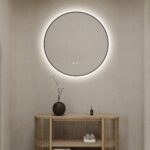 🪞 Oglindă LED cu Touch, Funcție Dezaburire și 3 Tipuri de Lumină – Model J188-60 Smack, Ø60 cm, Ramă Negru Mat - imagine 5