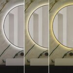 🪞 Oglindă LED cu Touch și Funcție Dezaburire, 3 Tipuri de Lumină – Ø70 cm, Ramă Negru Mat, Model J188-70 Smack - imagine 6