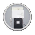 🪞 Oglindă LED cu Touch și Funcție Dezaburire, 3 Tipuri de Lumină – Ø70 cm, Ramă Negru Mat, Model J188-70 Smack - imagine 9