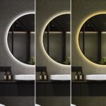 🪞 Oglindă LED cu Touch și Funcție Dezaburire, 3 Tipuri de Lumină – Ø80 cm, Ramă Negru Mat, Model J188-80 Smack - imagine 5