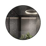 🪞 Oglindă LED cu Touch și Funcție Dezaburire, 3 Tipuri de Lumină – Ø80 cm, Ramă Negru Mat, Model J188-80 Smack - imagine 7