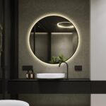 🪞 Oglindă LED cu Touch și Funcție Dezaburire, 3 Tipuri de Lumină – Ø80 cm, Ramă Negru Mat, Model J188-80 Smack - imagine 3