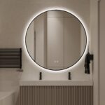 🪞 Oglindă LED cu Touch, Funcție Dezaburire și 3 Tipuri de Lumină – Ramă Negru Mat, 90 cm, Model J188-90 Smack - imagine 3