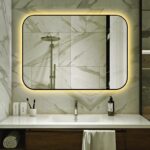 🪞 Oglindă LED cu Touch și Funcție Dezaburire – Ramă Negru, 100x70 cm, Model J187-10070 Smack - imagine 3