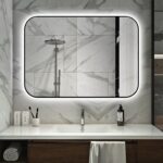 🪞 Oglindă LED cu Touch și Funcție Dezaburire – Ramă Negru, 100x70 cm, Model J187-10070 Smack - imagine 4
