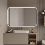 🪞 Oglindă LED cu Touch și Funcție Dezaburire – Ramă Negru, 110x70 cm, Model J187-11070 Smack - imagine 3