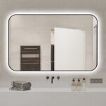 🪞 Oglindă LED cu Touch și Funcție Dezaburire – Ramă Negru, 110x70 cm, Model J187-11070 Smack - imagine 5