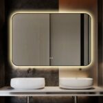 🪞 Oglindă LED cu Touch și Funcție Dezaburire – Ramă Negru, 120x80 cm, Model J187-12080 Smack - imagine 4
