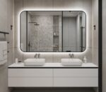 🪞 Oglindă LED cu Touch și Funcție Dezaburire – Ramă Negru, 130x80 cm, Model J187-13080 Smack - imagine 4