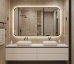 🪞 Oglindă LED cu Touch și Funcție Dezaburire – Ramă Negru, 130x80 cm, Model J187-13080 Smack - imagine 3