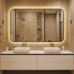 🪞 Oglindă LED cu Touch și Funcție Dezaburire – Ramă Negru, 130x80 cm, Model J187-13080 Smack